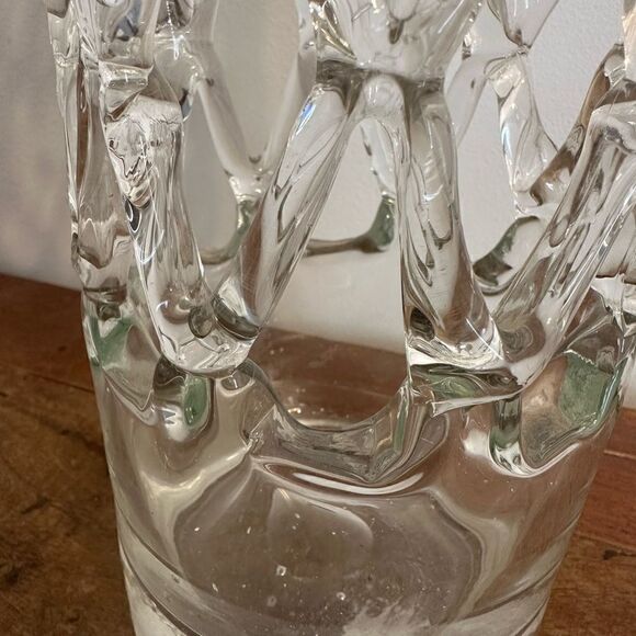 Vintage Italian Lattice Cut Glass Tall Vase - Picture 5 of 10